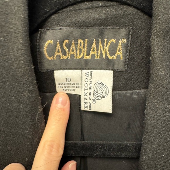 🦃Vintage Casablanca Oversized Black Wool Blazer - Picture 2 of 5
